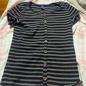 Old Navy Kids Black and Pink Striped Tee